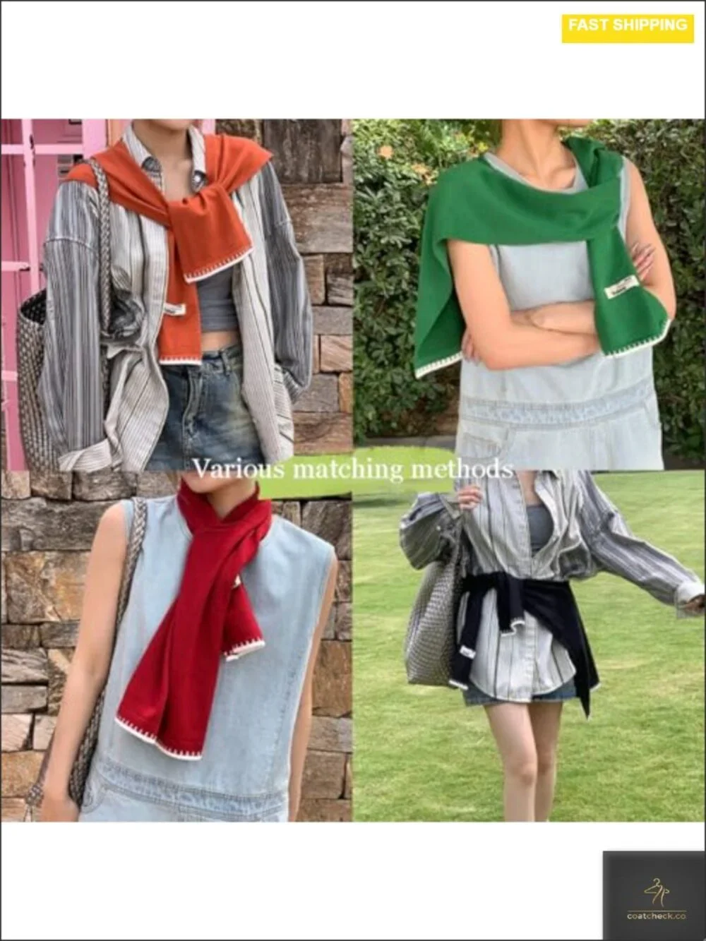 Knitted Shawl Cape Wrap with Sleeves